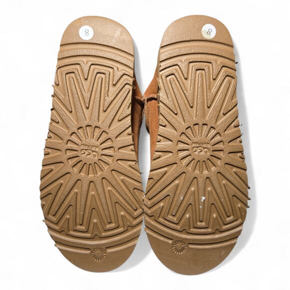 UGG Australia Bailey Button Triplet Boots Chestnut Suede Size 8 Sheepskin NWOT - Picture 6 of 9